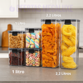 Conjunto de Potes Herméticos Megatop – Organizadores Transparentes para Alimentos com Tampa de Vedação Hermética