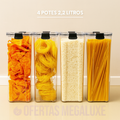 Conjunto de Potes Herméticos Megatop – Organizadores Transparentes para Alimentos com Tampa de Vedação Hermética