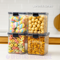 Conjunto de Potes Herméticos Megatop – Organizadores Transparentes para Alimentos com Tampa de Vedação Hermética