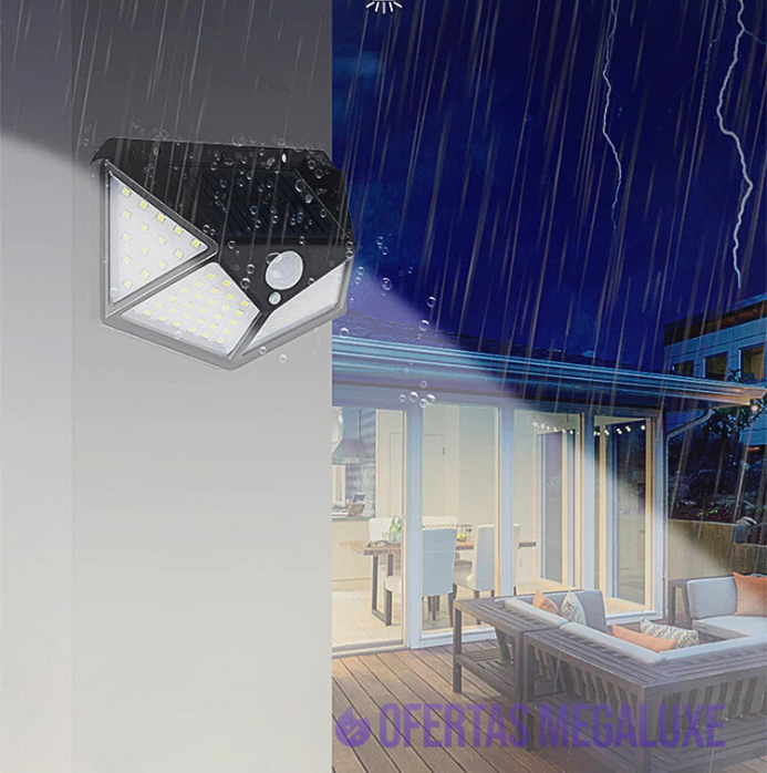 Lâmpada Solar LED com Sensor de Presença – À Prova d’Água com 3 Funções