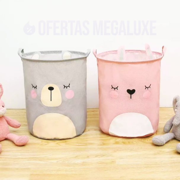 Cesto Infantil Dobrável com Estampa Animal - Organizador Multiuso