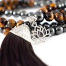 Japamala 108 Contas Hematita com Pingente Ho’oponopono ou Sementes de Açaí – Cores Variadas